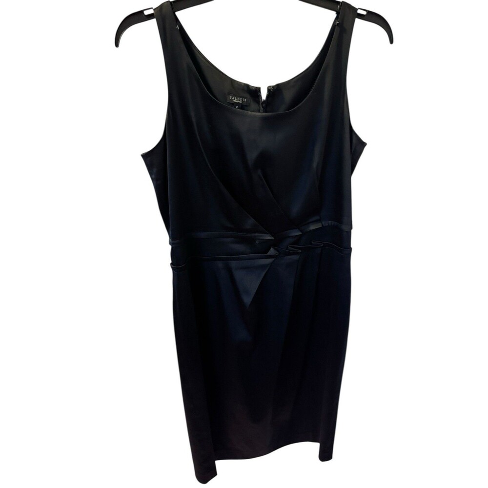 Talbots Satin Sleeveless Sheath Cocktail Party Holiday Midi Dress Size 10